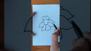 How to draw beautiful flower with word U  easy easydrawing art creator [upl. by Monjan]