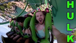 Incredible Hulk Roller Coaster GoPro 720p HD Reaction Cam NOT POV Universal Studios [upl. by Esiuolyram]