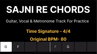 Sajni re easy guitar chords with metronome for practice  Laapata ladies  sajni re karaoke [upl. by Leslie120]