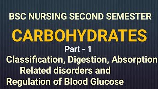 Carbohydrates Part1 in Biochemistry BSC NURSING Second Sem [upl. by Lianne365]