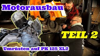 Vespa🛵 PK 50 XL2  Umrüsten🔧125er  Teil 2  DIY 😂Motorausbau 🧺Reinigen smallframe [upl. by Tyrus]