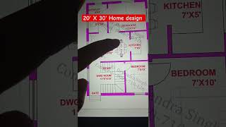 20X30 Home design  600 sqft Best Home design 20x30houseplan 3dhomeplan singlefloor yt [upl. by Ahsiena]