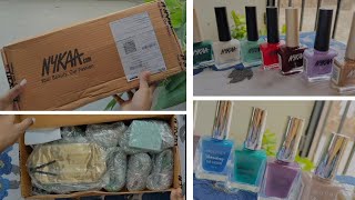 Nykaa nail paints unboxing amp swatches and Gift from NYKAAnailart youtube [upl. by Zennie]