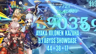 C4 Ayaka Hypercarry 51 Spiral Abyss showcase [upl. by Nahshunn]