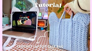 crochet laptop case bag tutorial by Biyabimi  cozy crochet series EP 1 [upl. by Nahtaneoj]