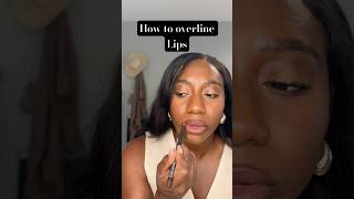 How to overline for fuller lips liplinerhack fullerlips makeuphacks liptutorial [upl. by Erbe]