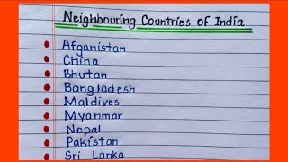 Neighbouring countries of India 🇮🇳 studyhub040 [upl. by Eanrahc]