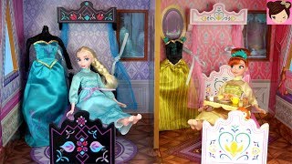 Elsa amp Anna Princess Bedroom Holiday Morning Routine  Frozen Arendelle Castle Doll House [upl. by Lehteb]