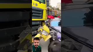 Range rover vs loaded truck accident 💯💯💯💯 [upl. by Zetnas]