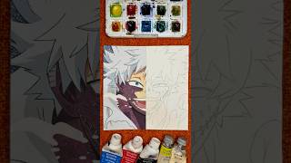 Drawing Dabi  Gouache VS Watercolor 🔥 anime drawing animedrawing mha bnha myheroacademia [upl. by Benn]