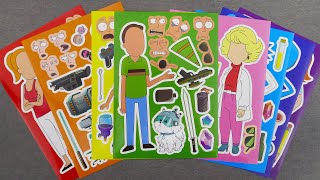 ToyASMR Decorate with Sticker Book Rick and Morty ❤️ paperdiy asmr rickandmorty [upl. by Mordy]