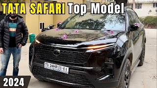 Tata Safari 2024 top model  Accomplished plus dark  Black Colour  Interior  Latest Cars Review [upl. by Madelin]