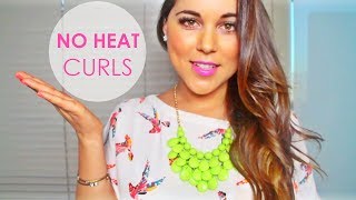 Soft Natural Curls  NO HEAT Hair Tutorial using sockheadband [upl. by Yelsew]