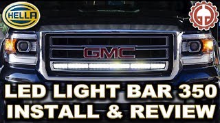 Truck LED Light Bar Custom mounted behind grille [upl. by Gathard]