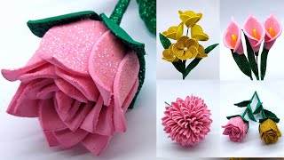 Beautiful Foam Paper Flower Making at Home  Home decoration craft DIY crafts to decorate your room [upl. by Glyn]