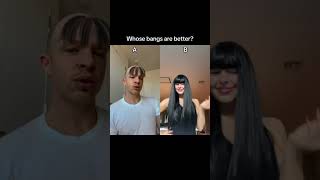 WHOSE BANGS ARE 🔥 hair hairstyle haircare shorts funny [upl. by Chaddy397]