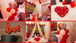 Surprise Birthday Balloon Decoration in Hotel Room  het décor [upl. by Anelam]