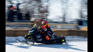 Sights and sounds of pro snowmobile racing at Caro Winterfest [upl. by Raleigh]