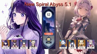 Genshin Impact  New Spiral Abyss 51  12 Floor 36 Stars  Overload Raiden amp HyperCarry Noelle [upl. by Ellehsyt]