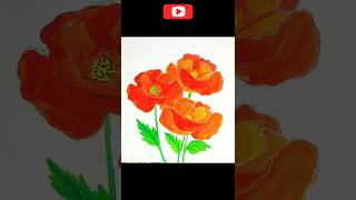 easy flower painting for beginners 🌸🖌️ subscribe art drawing shorts shortvideo sketchart [upl. by Cheryl]