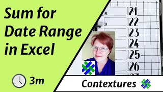 How to Sum for a Specific Date Range in Excel [upl. by Weidar686]