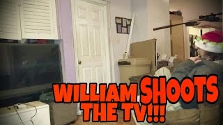 WILLIAM SHOOTS THE TV [upl. by Soirtemed]