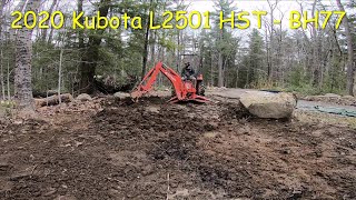 Grading The Electric Trench Side of Driveway  Kubota L2501 BH77 13 [upl. by Rex]