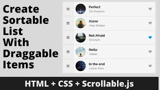 How to Create Sortable List With Draggable Items using HTML CSS amp JavaScript  Sortablejs [upl. by Gregorio]