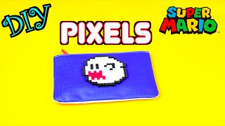 DIY Perler Beads Creation  Super Mario Ghost Boo Pixels Tutorial for Halloween [upl. by Atirma]