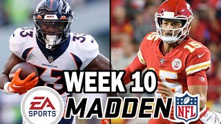 Broncos at Chiefs  Week 10 Madden Simulation [upl. by Teddi532]