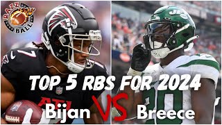 Top 5 Running Back Preview  Bijan Robinson vs Breece Hall [upl. by Latsyc]