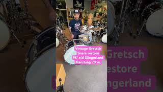 I did work on Gretsch 60s snare to fix seam and get it ready for studio Played w Slingerland 28” [upl. by Suzzy]