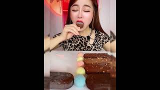 Asmr eating ice cream flavor milk chocolate Crispy delicious short video [upl. by Piks577]