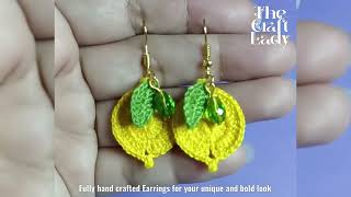 Crochet Lemon Earrings [upl. by Balch]