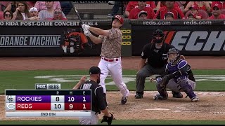 Reds come back from 5 runs down Schebler 3run HR 52017 Rockies at Cincinnati Reds full game [upl. by Resay890]