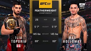 🔴 UFC 308 Ilia Topuria vs Max Holloway  Full Fight amp Highlights  Featherweight Title Bout [upl. by Nagud931]