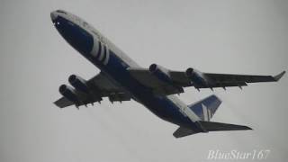 Polet Airlines Ilyushin Il96400T RA96103 takeoff from KIXRJBB Osaka  Kansai RWY 06R [upl. by Akeenahs560]