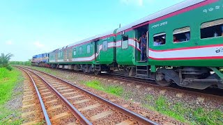 Bangladesh Railway Most Longest Inter city train Drutojan express  Departure Ishwardi by pass [upl. by Neelahs]