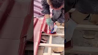 Roof red glazedtile installation process [upl. by Mirak]