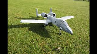 Eflite A10 twin 64mm edf jet flown of grass [upl. by Enilrae]