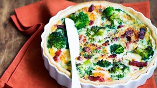 Recette  Quiche au brocoli chèvre et lardons fumé [upl. by Favin]