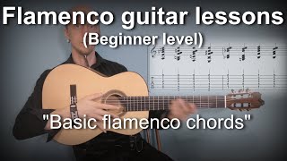 Flamenco guitar lessons  Beginner level  Basic Flamenco chords [upl. by Kloman664]