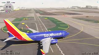 Flight Simulator Southwest Boeing 737  700 Los Angeles LAX  Dallas Love DAL Taxi Takeoff Climb SWA [upl. by Atirys]