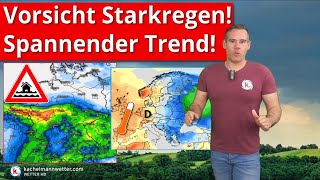 Vorsicht Starkregen  gebietsweise kräftiger Regen und Gewitter bis Dienstag [upl. by Aniakudo943]