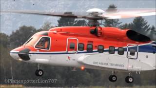 Friendly Pilot waves at me CHC Helikopter Service S92 Landing at Bergen Airport Flesland [upl. by Navetse487]