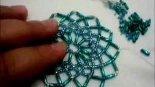 tuto détaillée du napperon en perles Tuto detailed beaded placemat [upl. by Stephine]