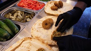 Best Lebanese Falafel Fatteh Hummus and Manakish in Istanbul  Turkish Street Foods [upl. by Chaddie]