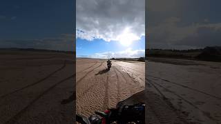 Who can resist such a beach 🤍❤️💙 motorcycle beach ireland fun [upl. by Ellicott363]