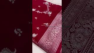 Banarasi satin silk saree woven by silver zari banarasi zariwork silver saree newsarees new [upl. by Ahsimek]