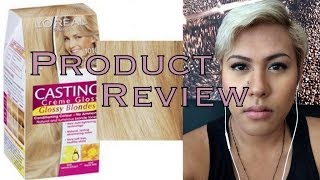 Product Review Loreal Paris Casting Creme Gloss 1010 Very Light Iced Blonde [upl. by Ellehcar]